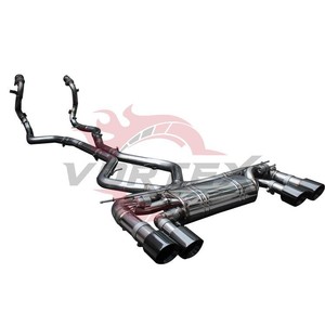 Système d'échappement complet Vortex SS304 pour BMW F15 X5M X6M 4.4T Valvetronic Catback avec silencieux et sorties quadruples noires - Product Image 2