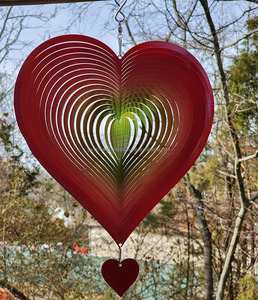 Molinillo de Viento 3D con Forma de Corazón, Degradado, Colgante, de Acero Inoxidable, Ideal para Regalo, Decoración de Jardín, Esculturas Activas del Viento - Product Image 5