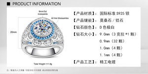 Bague de mariage pour homme tendance en argent sterling 925 plaqué rhodium, incrustée de moissanite couleur D de 3 carats, forme géométrique, troisième anniversaire - Product Image 4