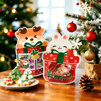 Emballage personnalisé pour cadeaux de Noël pour enfants, sachets recyclables en CPP, sachets à fond plat de forme spéciale, sachets pour bonbons et biscuits avec fermeture éclair