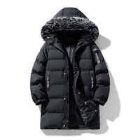 Veste parka à capuche pour homme, automne-hiver, pour l'extérieur - 100% polyester, épaisse, coupe-vent, respirante, longue, avec fermeture éclair
