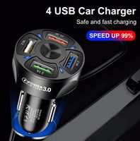Chargeur de voiture intelligent 4 ports USB 35W 7A avec protection OVP pour téléphone, adaptateur de voiture à charge rapide sans fil