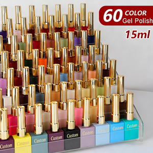 Lot de 60 couleurs de vernis à ongles gel 15 ml en gros – Kit gel UV néon et nude pour marque privée – Ensemble de vernis permanent - Product Image 1