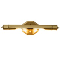 Applique Murale LED Rétro en Laiton Effet Miroir, Design Américain, Européen et Français, Construction en Cuivre Pur, Éclairage Vers le Bas pour Chambre à Coucher