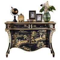 Console en bois massif de style américain, meuble d'entrée peint à la main, canapé de luxe pour salon, buffet de salle à manger