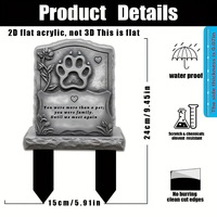 Urne funéraire pour animaux de compagnie en acrylique écologique, motif de dessin animé, pour cour, jardin, sol, décoration extérieure, pierre tombale