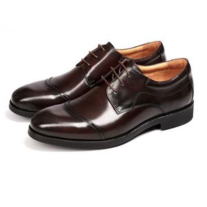 Chaussures habillées classiques pour hommes, style italien, en cuir de vache véritable, design Oxford, adaptées au travail et aux mariages, hiver comme été - Product Image 4