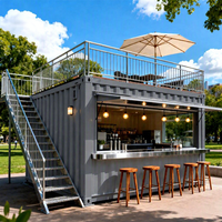 Container Bar Ristorante da 20 piedi, Container Bar Esterno, Caffetteria in Container con Cucina Completamente Attrezzata