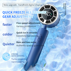 พัดลมน้ำแข็งมือถือขนาดเล็กความเร็วสูงพกพาได้สำหรับบ้านหอพักโรงแรมใช้แบตเตอรี่ประคบเย็น - Product Image 5