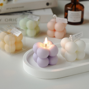 Vente en gros de cire de soja Little <span class=keywords><strong>Mini</strong></span> Bubble bougie parfumée pour cadeau de mariage clair avec boîte d'emballage transparente - Product Image 4