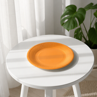 Assiettes jetables orange écologiques biodégradables pour la restauration en gros