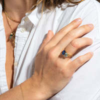 Nouvelle bague bohème élégante en zircon vert en forme de larme, plaquée or, en acier inoxydable, cadeau de la Saint-Valentin