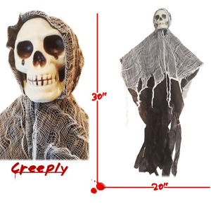 Teschio <span class=keywords><strong>Fantasma</strong></span> in Plastica per Halloween, da Appendere, Decorazione Spaventosa per Porta di Casa Stregata, Scena Spettrale, Bar, Horror, Esterni - Product Image 3