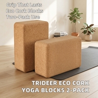 Syntus Kork Yoga Block & Gurt Set 2-teilig Hochdichte Weiche Rutschfeste Yoga-Blöcke 9x6x4 Zoll 8FT Metall D-Ring Gurt für Pilates