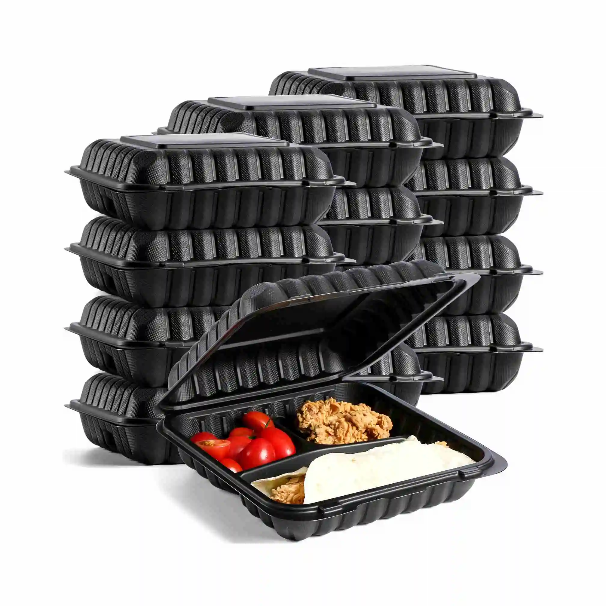 Conteneurs alimentaires à emporter pour poulet au micro-ondes avec logo personnalisé Boîte à lunch à emporter jetable américaine à emporter