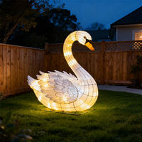 Lanterne de la série animale pour festival de lumières de parc à thème, décoration d'événement Forêt Enchantée, Festival des lanternes chinoises, lanterne cygne, art lumineux