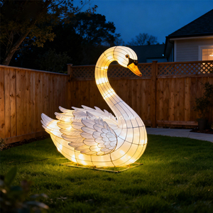 Tùy Chỉnh Lớn Thiên Nga Hình Lụa Đèn Lồng Cho Ngày Của Mẹ & Giáng Sinh Sự Kiện Ngoài Trời Mới Đến Không Độc Hại Tái Sử Dụng - Product Image 1