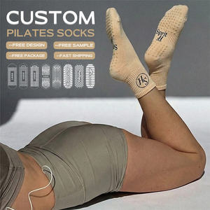 Bilu Custom Logo Non Slip Pilates Yoga <b>Socks</b> for <b>Women</b> Breathable Cotton Anti-Skid Barre Grip <b>Socks</b> Bulk Wholesale for GYM - Product Image 3