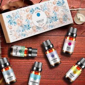 Coffret Cadeau de 6 Huiles Essentielles d'Aromathérapie de Premier Choix : Rose, Lavande, Tea Tree, Jasmin, Orange Douce, Cannelle pour Diffuseur, Massage et Soin de la Peau - Product Image 2