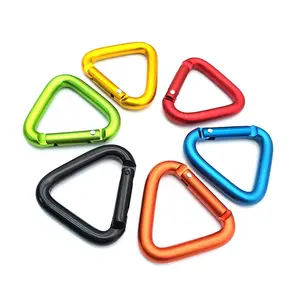 YYX Colorful Customisable Logo Aluminum Alloy Keychain Accessories Triangle Carabiner Clip Hook For Outdoor
