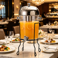 Distributeur de boissons en acrylique transparent FLEY 8L avec couvercle et robinet en acier inoxydable pour les fêtes, la restauration, les hôtels et les stations en libre-service