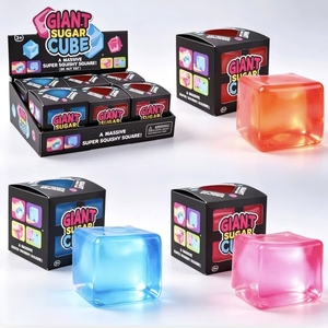 Giant Sugar Cube Squishy Toy Transparent Crystal Jelly Fast Rebound <b>Squeeze</b> Stress <b>Ball</b> for Kids Adults Anxiety Relief - Product Image 1