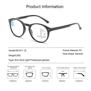 Nuevo estilo Retro espejo de alta definición al por mayor marcos <span class=keywords><strong>grandes</strong></span> Multi Focus <span class=keywords><strong>presbicia</strong></span> Anti luz azul <span class=keywords><strong>gafas</strong></span> de lectura - Product Image 3