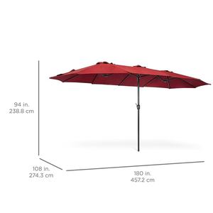 Ombrellone <span class=keywords><strong>da</strong></span> esterno a doppia faccia per Patio <span class=keywords><strong>da</strong></span> esterno 15 piedi <span class=keywords><strong>da</strong></span> <span class=keywords><strong>giardino</strong></span> in alluminio con doppia tettoia parasole con manovella - Product Image 5