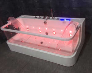 Mesa קטן מקלחת משולבת זכוכית עבה אמבט אמבט אמבטיה - Product Image 6