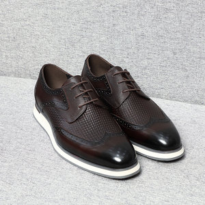 2024 nuovo Design Casual ufficio matrimonio Business Derby scarpe da uomo in vera pelle scarpe eleganti - Product Image 1