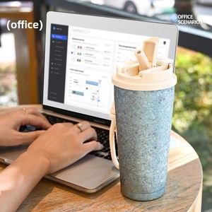 Tasse à café isotherme sous vide haute pureté, gourde de voyage portable 500 ml avec corde de transport, style minimaliste moderne pour étudiant - Product Image 2