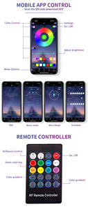 APP/Boîte de télécommande/Contrôle de la musique Starlight Tapis de sol pour voiture Star Light Led Fiber Optic Lights Car Floor Mat Set - Product Image 6