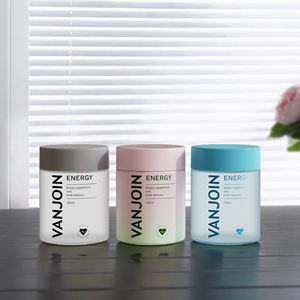 250ml 300ml Plástico de color rosa personalizado <span class=keywords><strong>100</strong></span>% Rpet BPA Botella de píldora GRATIS Cápsula farmacéutica Vitamina Tarro de plástico Botella cilíndrica - Product Image 2