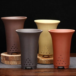 Pots à orchidées créatifs en argile violette en gros, Vases spéciaux en Zisha pour Clivia, Pothos vert, et plantes de bureau - Product Image 1