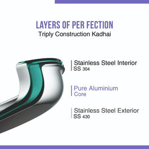Ensemble de casseroles modernes en acier inoxydable antiadhésif à trois couches avec couvercle, vaisselle, ustensiles de cuisine - Product Image 3