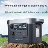 Batterie LiFePO4 portable de grande capacité pour l'extérieur, 220V, stockage d'énergie, MPPT, onde sinusoïdale pure, affichage LED, protection BMS