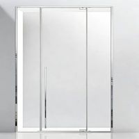 Porte de douche battante à cadre étroit en verre trempé anti-explosion, avec amortisseur silencieux et séparation humide/sèche
