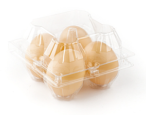 4 cells plastic egg packaging type wholesale egg cartons