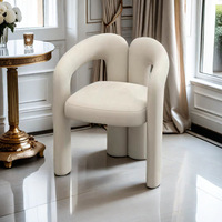 Chaise d'appoint moderne rembourrée, style crème, chaise de salle à manger design avec dossier pour salle de maquillage, chambre à coucher, salon