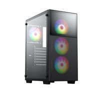Venta caliente Torre media ATX TG + soporte de panel de malla metálica ATX placa base caja de la computadora para la caja de la PC del juego