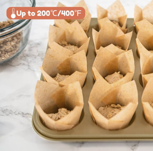 Nâu tự nhiên trắng Tulip cupcake lót không thấm mỡ giấy Muffin wrapper không dính Pastry bánh khuôn cho nướng - Product Image 4