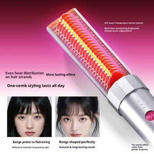Brosse à cheveux mini portable ultra-légère sans fil en plastique avec chauffage PTC réglable et dents en acier inoxydable – Styler de voyage - Product Image 4