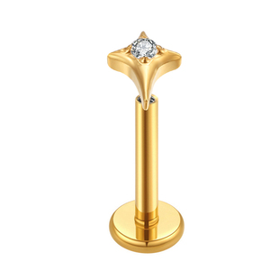 G23 <strong>Titanium</strong> Sun Labret Piercing Daith Lip Studs <strong>Flat</strong> Back Fine Jewelry Gold Plated Earring Cartilage Tragus Helix <strong>Rings</strong> - Product Image 1