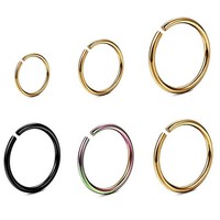 Clip plaqué PVD en acier chirurgical 316L sur anneaux ouverts pliables