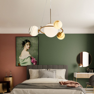 Lámpara de Techo de Cristal Creativa Minimalista Nórdica, Diseño de Planeta, Estilo Lujoso, para Dormitorios Infantiles, Niños y Niñas - Product Image 1