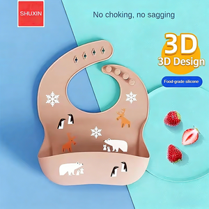 Bavaglino per Bambini in Silicone Spesso, Bavaglino da Cena per Neonati, Asciugamano 3D con Motivi Animali Cartoon, Riutilizzabile e Impermeabile - Product Image 3