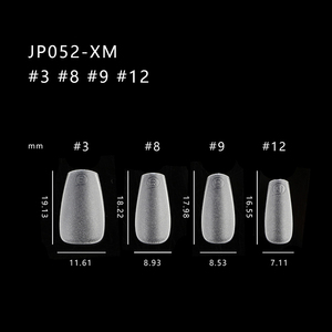 Ongles en gel courts forme cercueil, couvrance totale, acrylique transparent, tailles L M S, pour manucure en salon, extension d'ongles DIY, outil pour ongles artificiels - Product Image 4
