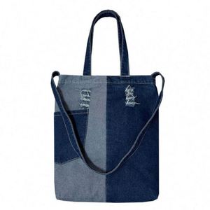 Customized Denim Bags in <b>Small</b> Quantity Factory Wholesale Women Large Capacity Shoulder Crossbody Bags - Product Image 1