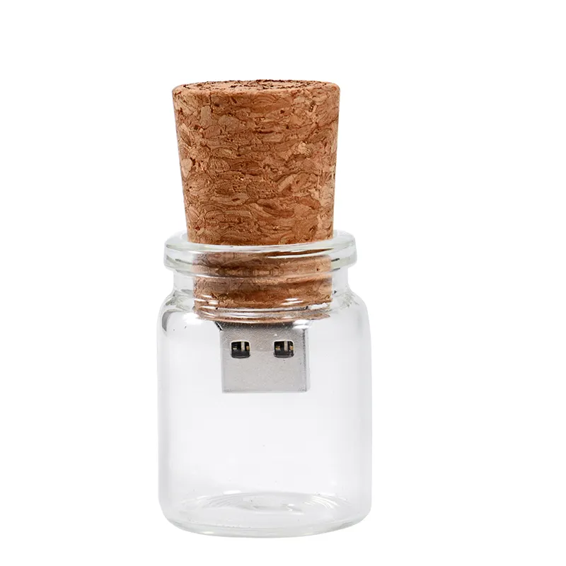 Jaster Bergaya Kreatif Botol + Cork USB Flash Drive USB 2.0 4GB 8 Gb 16GB 32GB 64GB Fotografi Memori Penyimpanan Disk U