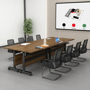 Table de conférence Zhuo Mu Anbang 2011 pour 2-3 personnes, table de réunion de bureau mobile avec combinaison de chaises - Product Image 1
